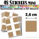 48 Carrés 2,6 cm - Stickers mini gommettes