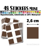 48 Carrés 2,6 cm - Stickers mini gommettes