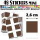 48 Carrés 2,6 cm - Stickers mini gommettes