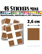 48 Carrés 2,6 cm - Stickers mini gommettes