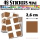 48 Carrés 2,6 cm - Stickers mini gommettes