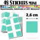 48 Carrés 2,6 cm - Stickers mini gommettes