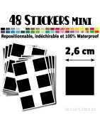 48 Carrés 2,6 cm - Stickers mini gommettes