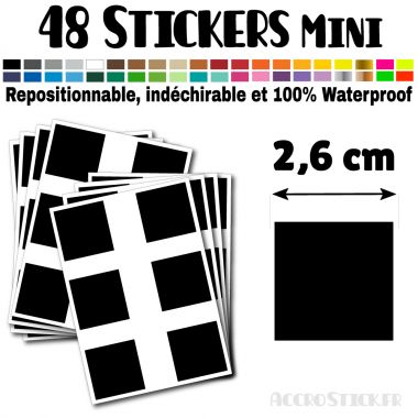48 Carrés 2,6 cm - Stickers mini gommettes