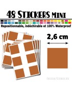 48 Carrés 2,6 cm - Stickers mini gommettes