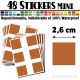48 Carrés 2,6 cm - Stickers mini gommettes