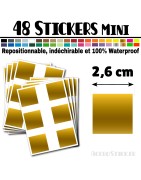 48 Carrés 2,6 cm - Stickers mini gommettes