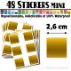 48 Carrés 2,6 cm - Stickers mini gommettes