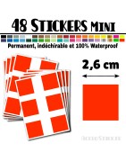 48 Carrés 2,6 cm - Stickers mini gommettes