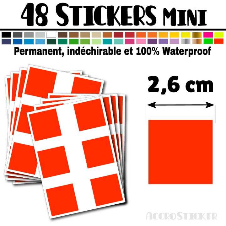 48 Carrés 2,6 cm - Stickers mini gommettes
