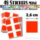 48 Carrés 2,6 cm - Stickers mini gommettes