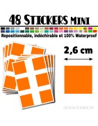 48 Carrés 2,6 cm - Stickers mini gommettes