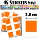 48 Carrés 2,6 cm - Stickers mini gommettes