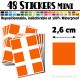 48 Carrés 2,6 cm - Stickers mini gommettes