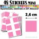 48 Carrés 2,6 cm - Stickers mini gommettes