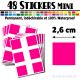 48 Carrés 2,6 cm - Stickers mini gommettes