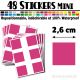 48 Carrés 2,6 cm - Stickers mini gommettes