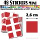 48 Carrés 2,6 cm - Stickers mini gommettes