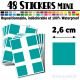 48 Carrés 2,6 cm - Stickers mini gommettes
