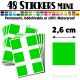 48 Carrés 2,6 cm - Stickers mini gommettes