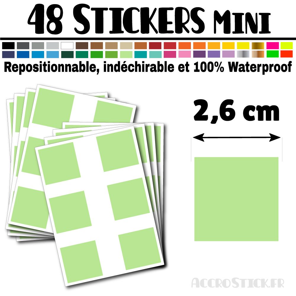 48 Carrés 2,6 cm - Stickers mini gommettes 48 Carrés 2,6 cm - Stickers mini gommettes