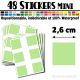 48 Carrés 2,6 cm - Stickers mini gommettes