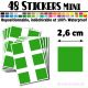 48 Carrés 2,6 cm - Stickers mini gommettes