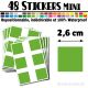 48 Carrés 2,6 cm - Stickers mini gommettes