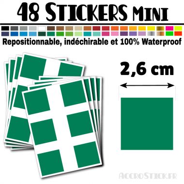 48 Carrés 2,6 cm - Stickers mini gommettes