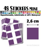 48 Carrés 2,6 cm - Stickers mini gommettes