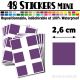48 Carrés 2,6 cm - Stickers mini gommettes