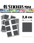 48 Carrés 2,8 cm - Stickers mini gommettes