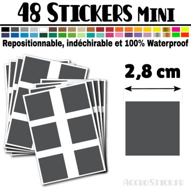 48 Carrés 2,8 cm - Stickers mini gommettes