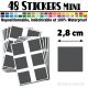 48 Carrés 2,8 cm - Stickers mini gommettes