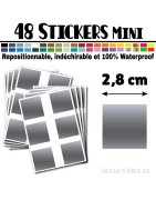 48 Carrés 2,8 cm - Stickers mini gommettes