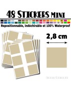 48 Carrés 2,8 cm - Stickers mini gommettes