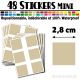 48 Carrés 2,8 cm - Stickers mini gommettes