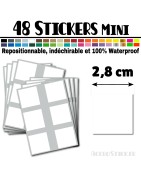 48 Carrés 2,8 cm - Stickers mini gommettes