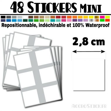48 Carrés 2,8 cm - Stickers mini gommettes