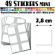 48 Carrés 2,8 cm - Stickers mini gommettes