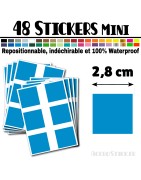 48 Carrés 2,8 cm - Stickers mini gommettes