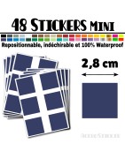 48 Carrés 2,8 cm - Stickers mini gommettes