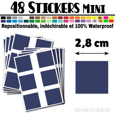 48 Carrés 2,8 cm - Stickers mini gommettes