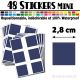 48 Carrés 2,8 cm - Stickers mini gommettes