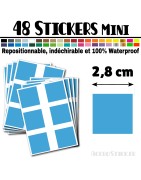 48 Carrés 2,8 cm - Stickers mini gommettes