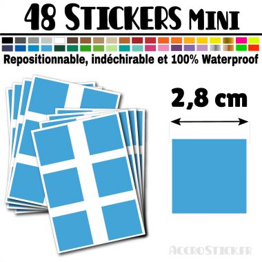 48 Carrés 2,8 cm - Stickers mini gommettes