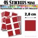 48 Carrés 2,8 cm - Stickers mini gommettes