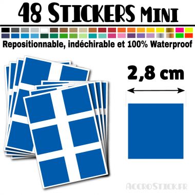 48 Carrés 2,8 cm - Stickers mini gommettes