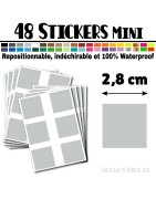 48 Carrés 2,8 cm - Stickers mini gommettes