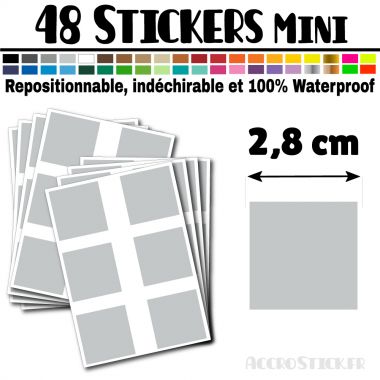 48 Carrés 2,8 cm - Stickers mini gommettes